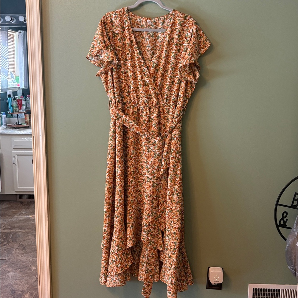 In Volani Orange Floral Dress